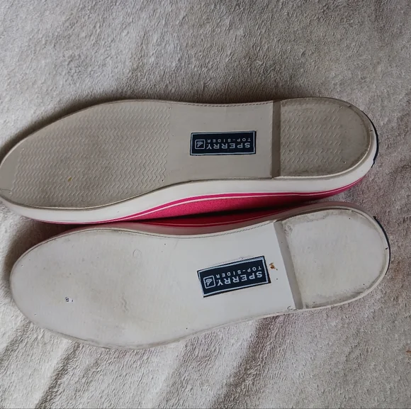 Sperry top sider Flats 7 pink heart nautical print - Picture 6 of 12